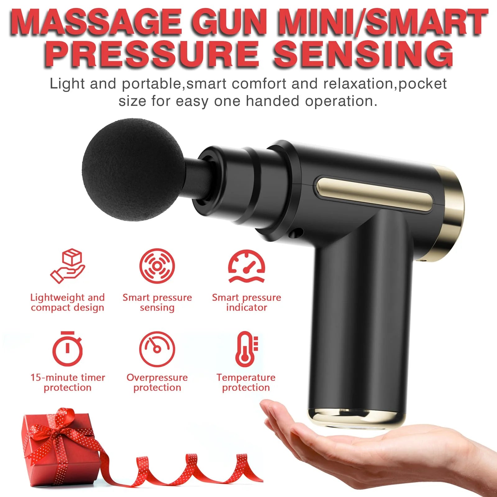 4-in-1 Gun Massager – 6 Speed C-Type Deep Tissue Massager | Portable Handheld Electric Body Therapy for Relaxation & Muscle Recovery (Random Color)