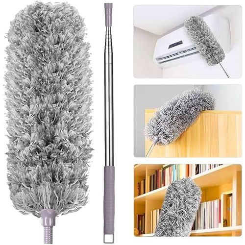 Microfiber Fan Duster – Telescopic Extendable 360° Flexible Dust Cleaner for Home & Office Use