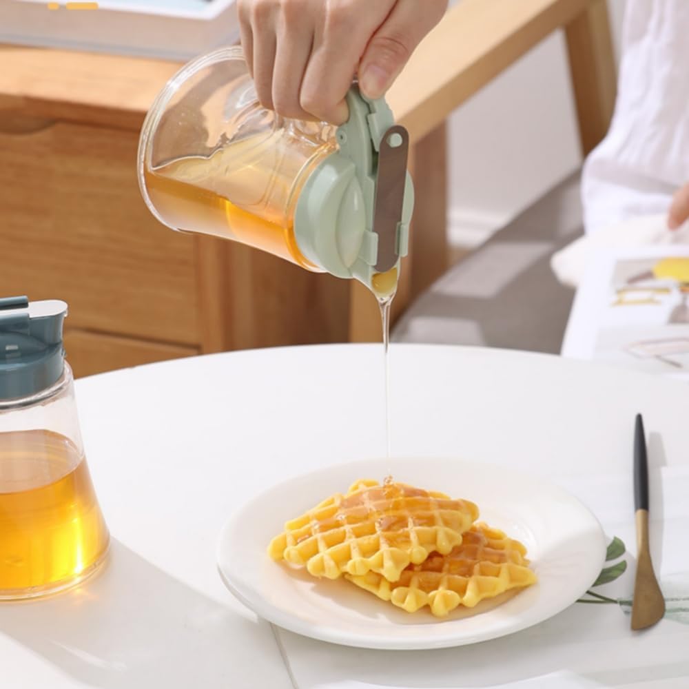 Honey Juice Syrup Dispenser Jar – Easy Pour Handle for Kitchen Use (250ml)