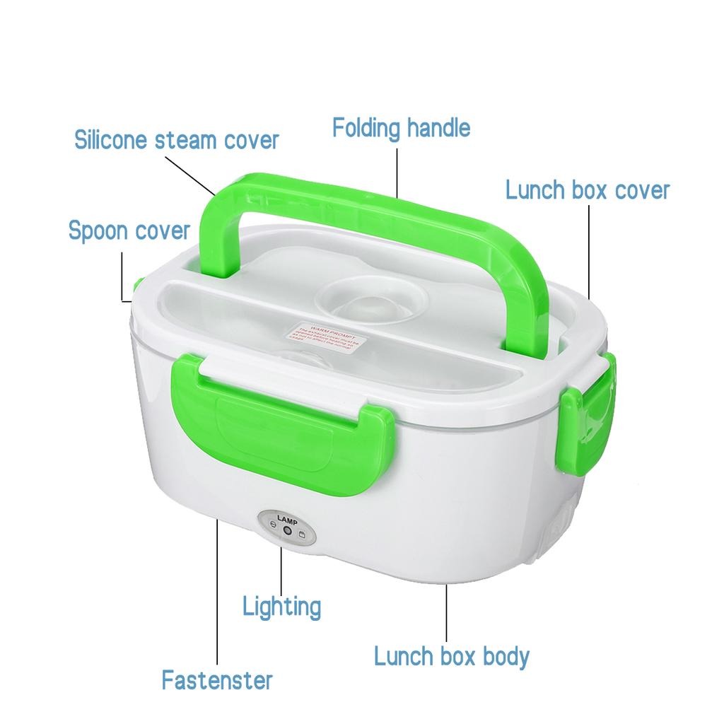 Electric Lunch Box with Stainless Steel Inner – Portable Food Heating Box for Office, School & Travel (Random Color)